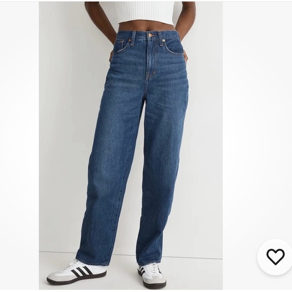 NWT Madewell Baggy Straight Jeans in Dark Worn Indigo Wash - Picture 3 of 4